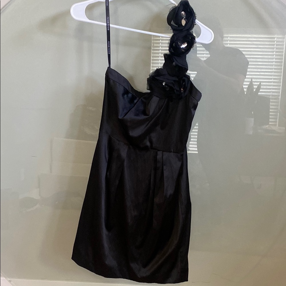 Bisou Bisou Black One Shoulder Sheath Dress